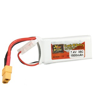 [Pre Order] ZOP กำลัง 7.4V 1500mAh 2S 35C LIpo แบตเตอรี่ ปลั๊ก XT60 RC Parts เครื่องชาร์จแบตเตอรี่