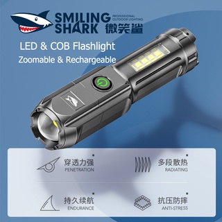 SmilingShark SD1005 Mini ไฟฉาย led Type-C ไฟฉาย Zoomable COB กันน้ำสำหรับตั้งแคมป์แบบพกพา Super Bright