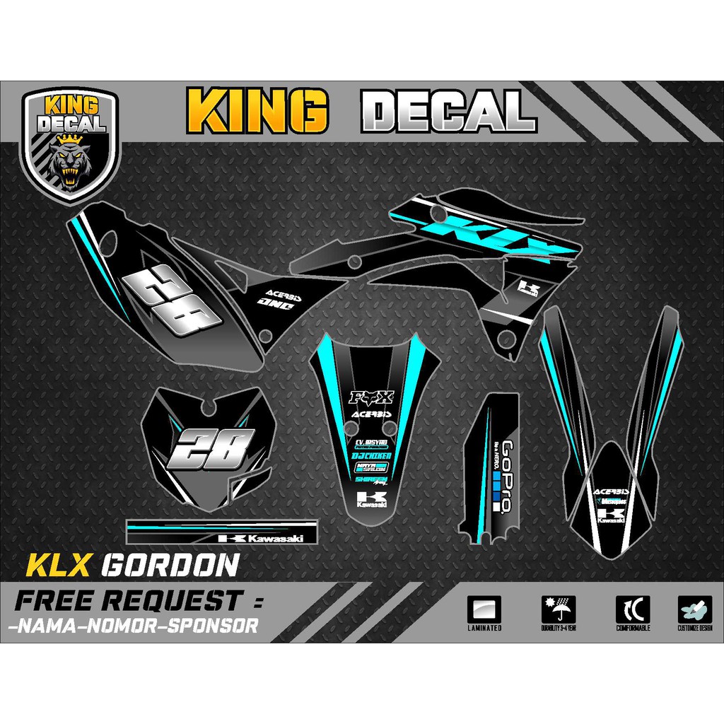 DECAL KLX GORDON KLX BF KLX OLD KLX S DECAL KX CUSTOME DECAL 11