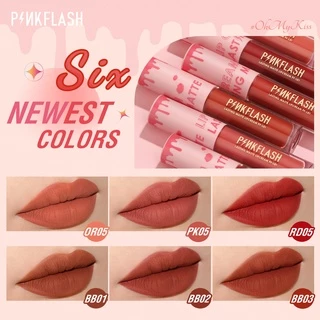 Pinkflash OhMyKiss ลิควิดลิปสติก เนื้อแมตต์ กันน้ำ ติดทนนาน