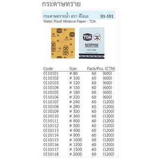 กระดาษทรายน้ำ ตรา TOA