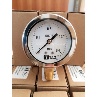 TAG เกจวัดแรงดัน เกจหน่วยวัด MPa เกจหน้าปัด 2.5นิ้ว(63มม) เพรชเชอร์เกจ Pressure Gauge TAG TECHNOLOGY Pressure Gauge