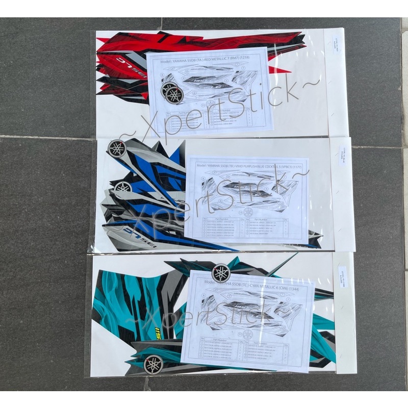 YAMAHA LC 135 V2 V3 V4 V5 V6 V7(19) A CLASS BODY STICKER - CYAN / BLUE / RED