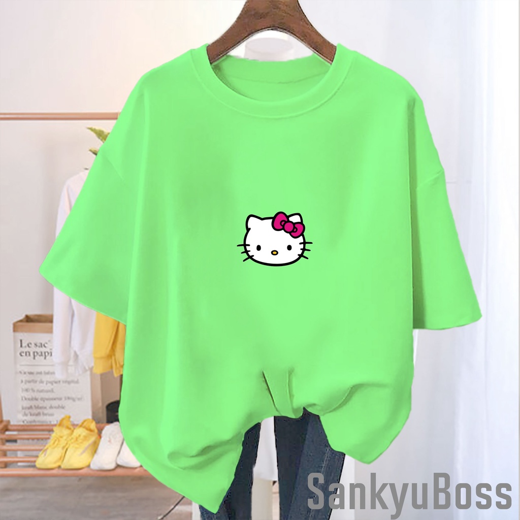 SANKYUBOSS - HELL0 KlTTY T-SHIRT DISTRO T-SHIRT เสื้อยืดผู้หญิง TUMBLR TEE