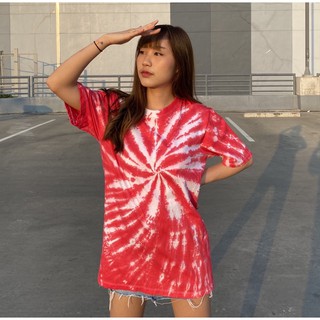 เสื้อมัดย้อมสีสด UNISEX | TIE DYE T-SHIRT | ผ้า Cotton100% - KT47 - รถแดง