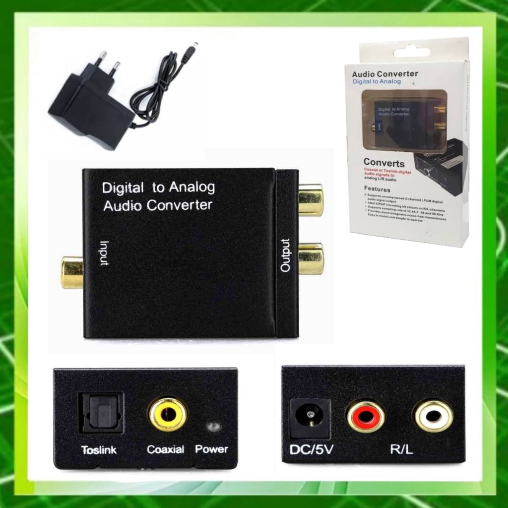Audio Converter Optical Digital to Analog Audio Converter DAC 2.1CH Toslink ไปยัง Analog Audio Conve