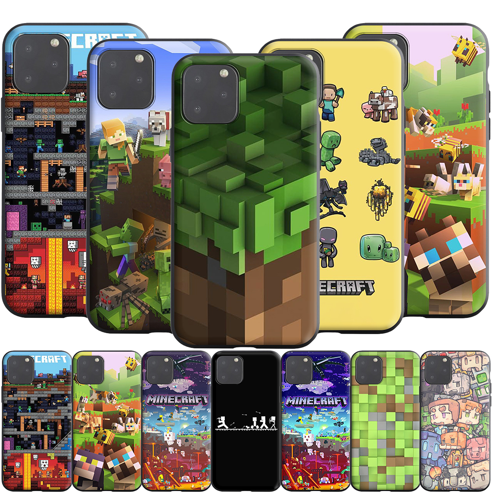 เคสซิลิโคนสําหรับ iPhone XR/6/6S/7/7 Plus/8/8 Plus/SE 2020 Soft Cover TPU Casing 66NOV Minecraft