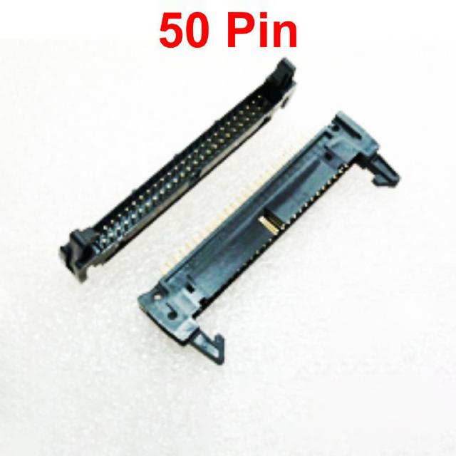 ขั้วบอร์ดเฮดเดอร์ 50P ตัวผู้ขาตรง Board Header Connector ST มีเขี้ยวล็อกคอนเน็คเตอร์