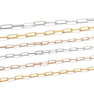 สายโซ่แบนสแตนเลส 1เมตร/แพ็ค แบบโรโล ไม่มีตะขอก้ามปู