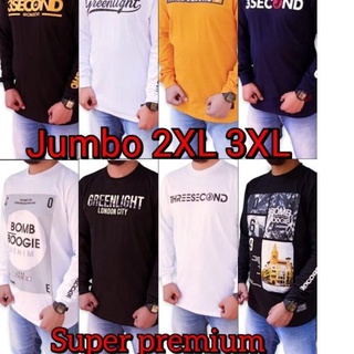 ส่วนลดพิเศษ➦ เสื้อยืด แขนยาว จัมโบ้ สําหรับผู้ชาย ไซซ์ 2XL 3XL 4XL