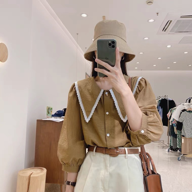 Bbd ulzzang เสื้อคอระบาย babydoll รุ่นใหม่มาแรง 2021 A,023