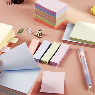 [[ITHT]] แผ่นสติกเกอร์ ที่คั่นหนังสือ สีพื้น 100 ชิ้น [ขายดี
