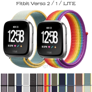 สายนาฬิกาข้อมือไนล่อนสําหรับ Fitbit Versa Lite Versa 2 Band Smart Watch