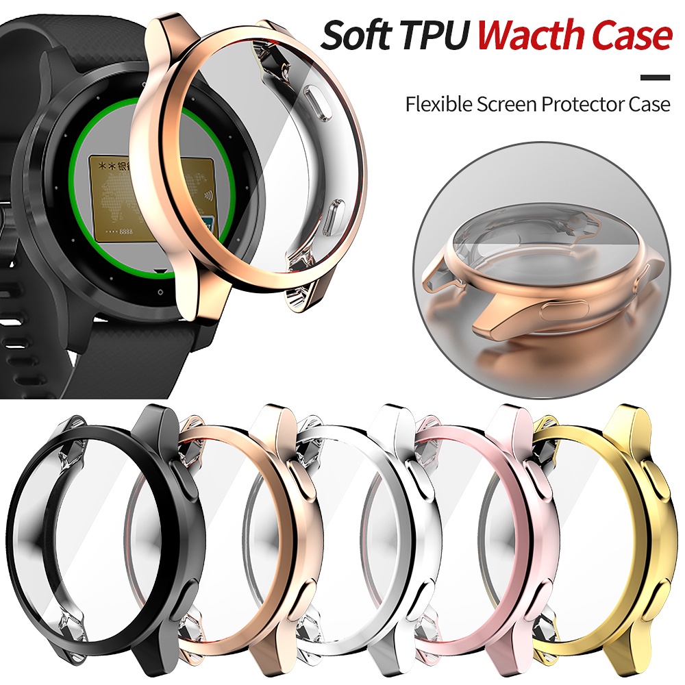 เคสป้องกันหน้าจอเข้ากันได้กับ Garmin Vivoactive 4 และ Vivoactive 4s, เคส TPU ฝาครอบหน้าจอป้องกันกรอบกันชนสําหรับ Vivoactive 4S 40 มม.และ Vivoactive 4 45 มม.Smartwatch