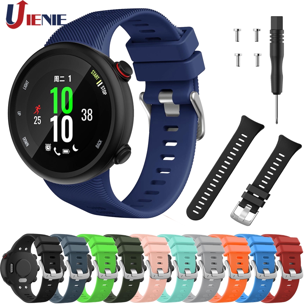 สายนาฬิกาข้อมือ เนื้อซิลิโคน สำหรับ Garmin Forerunner 45 45s