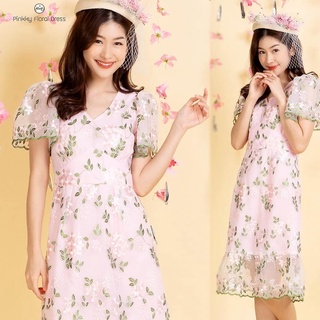 เดรสผ้าทอโปร่งลาย Floral ❤️ Pinkky Floral Dress ❤️
