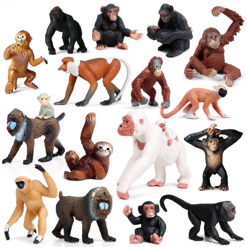 โมเดลลิง King Kong orangutan สีทอง ของเล่นเสริมการเรียนรู้ สําหรับเด็ก