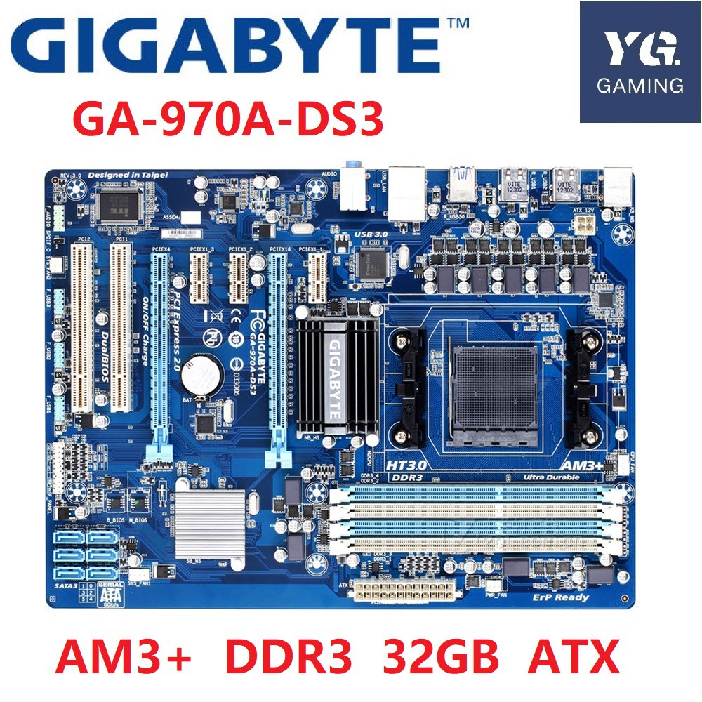 Gigabyte GA970ADS3 Motherboard AMD 970 Socket AM3 DDR3