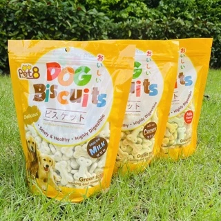 Pet8 บิสกิตสุนัข ขนมปังกรอบ มีแคลเซียม สร้างความแข็งแรง High Protein&Low calories