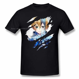 ㏘㏂※T-Shirt for Men Eugeo X Kirito 100% Cotton Sword Art Online T Shirt Funny Plus Size Clothes