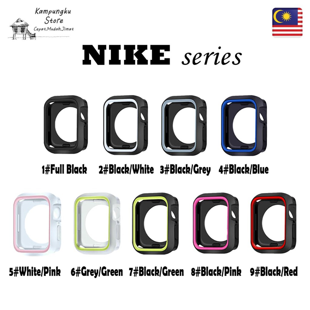 KL STOK Nike Casing Series 5 T500 T5S T5 T500pro iwatch Smartwatch Casing 42/44 มม.ซิลิโคนป้องกันกรณ