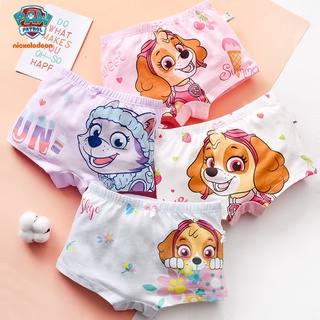 ♀กางเกงชั้นใน ผ้าฝ้ายแท้ ลายการ์ตูน PAW Patrol น่ารัก สําหรับเด็กผู้หญิง จํานวน 4 ชิ้น ต่อแพ็ค