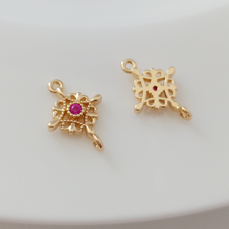 เครื่องประดับ สร้อยคอ สร้อยข้อมือ แหวนคู่ ประดับเพทาย ลูกไม้ สีทอง 14K 10 มม. แฮนด์เมด DIY ราคา ถูกที่สุด ดีลบีเคเค แกลเลอรีภาพที่ 4