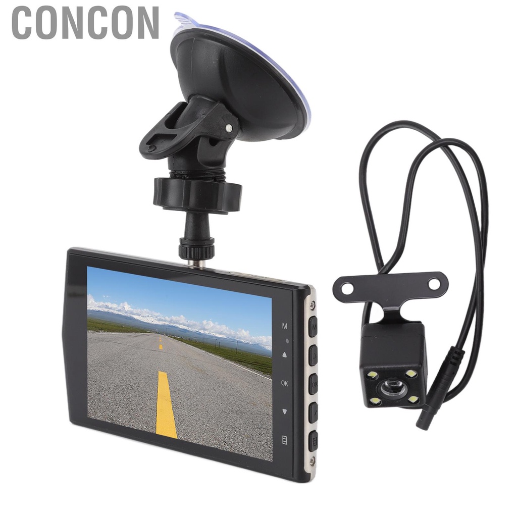Concon Driving Recorder Double Lens HD Loop Recording Motion Detection