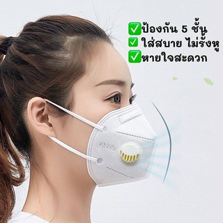 3D Mask หน้ากากอนามัยกันฝุ่น KN95 แบบมีวาล์ว(Moon mask) (non-medical)😘