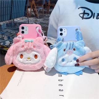 Samsung Galaxy Note 20 10 Pro 9 8 Note20 Note10 Note9 Note8 A91 A81 A71 A51 A41 A31 A21 A21S A11 A01 Core M11 A20s A10s M62 S10 Lite Cute cartoon plush coin purse and lanyard rope Silicone Cute Soft Phone Case cover