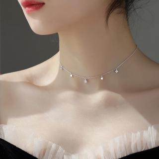 Necklace จี้ดาวหล่น สร้อยคอโซ่ Inlaid Zircon Simple Fashion Day Korea Clavicle Chain