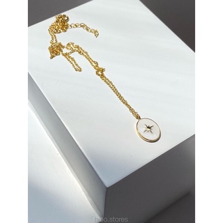 [all silver 925] hoo.stores White Star Pendant Necklace(18k gold plated) สร้อยคอพร้อมจี้ สร้อยคอเงินแท้s925 สร้อยคอดาว