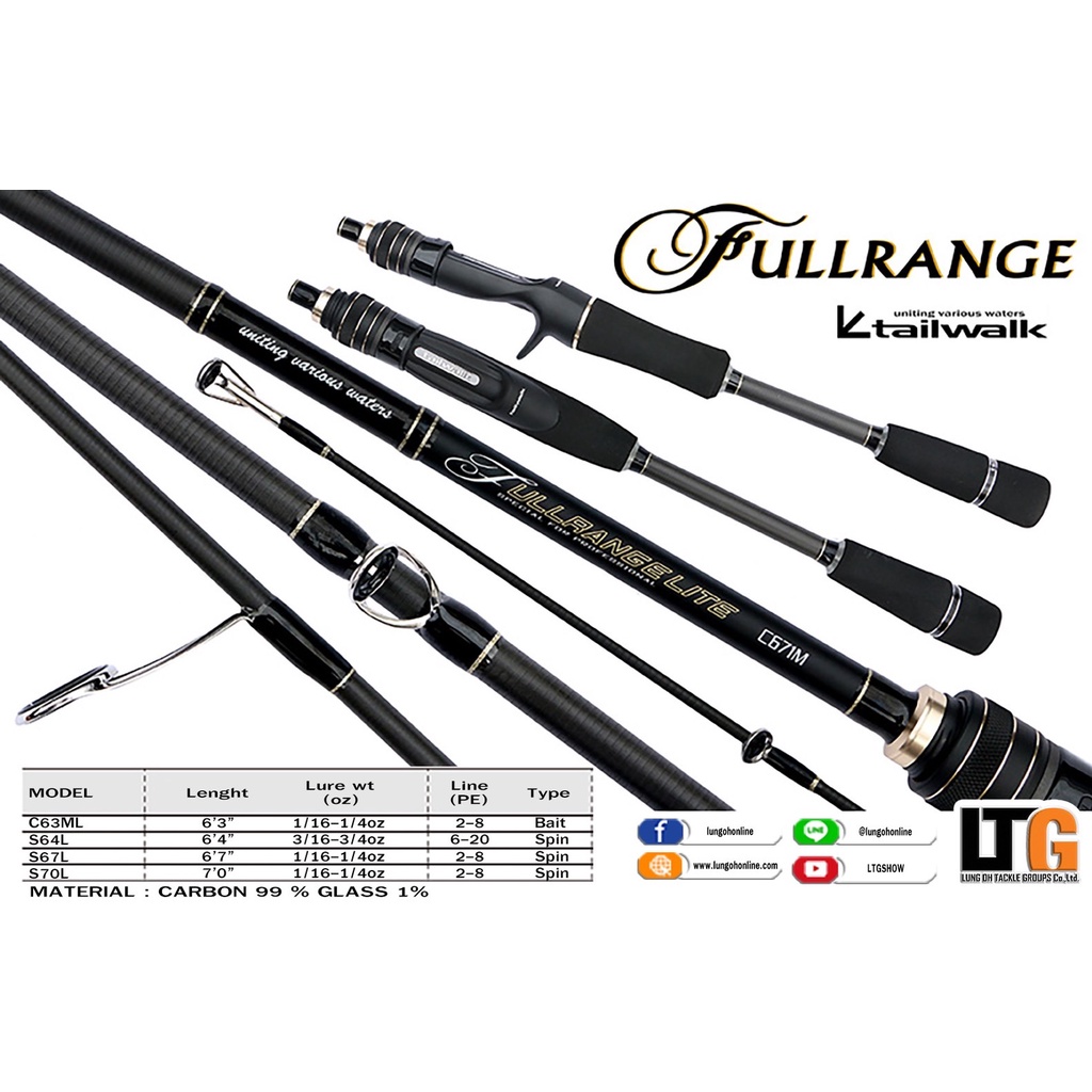 คัน TailWalk Fullrange 1 ท่อน ด้าม EVA #คันเบ็ดตกปลา