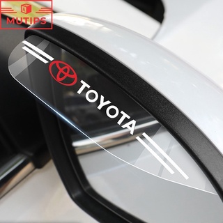 Toyota 2 ชิ้น ABS รถยนต์ กระจกมองหลังโปร่งใสคิ้วฝนฝาครอบป้องกัน Prius Fortuner Corolla Cross CHR Camry Wish Vios Veloz Prius Estima Sienta Yaris l Altis Hiace 200 Hilux Revo