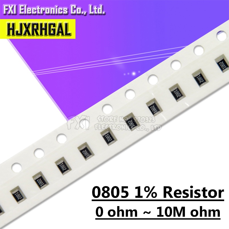 100PCS 08805 ตัวต้านทาน SMD ความแม่นยํา 1% 0 โอห์ม ~ 10M โอห์ม 1K 2.2K 10K 100K 0 1 10 100 150 220 3