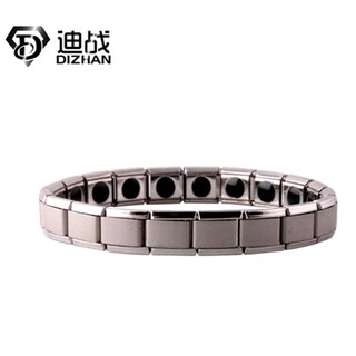 สร้อยข้อมือสุขภาพแม่เหล็กแมกนีติก เม็ดใหญ่ ทุกข้อ Magnetic Germanium Titanium Steel Bracelet 316L รุ่น :GG087