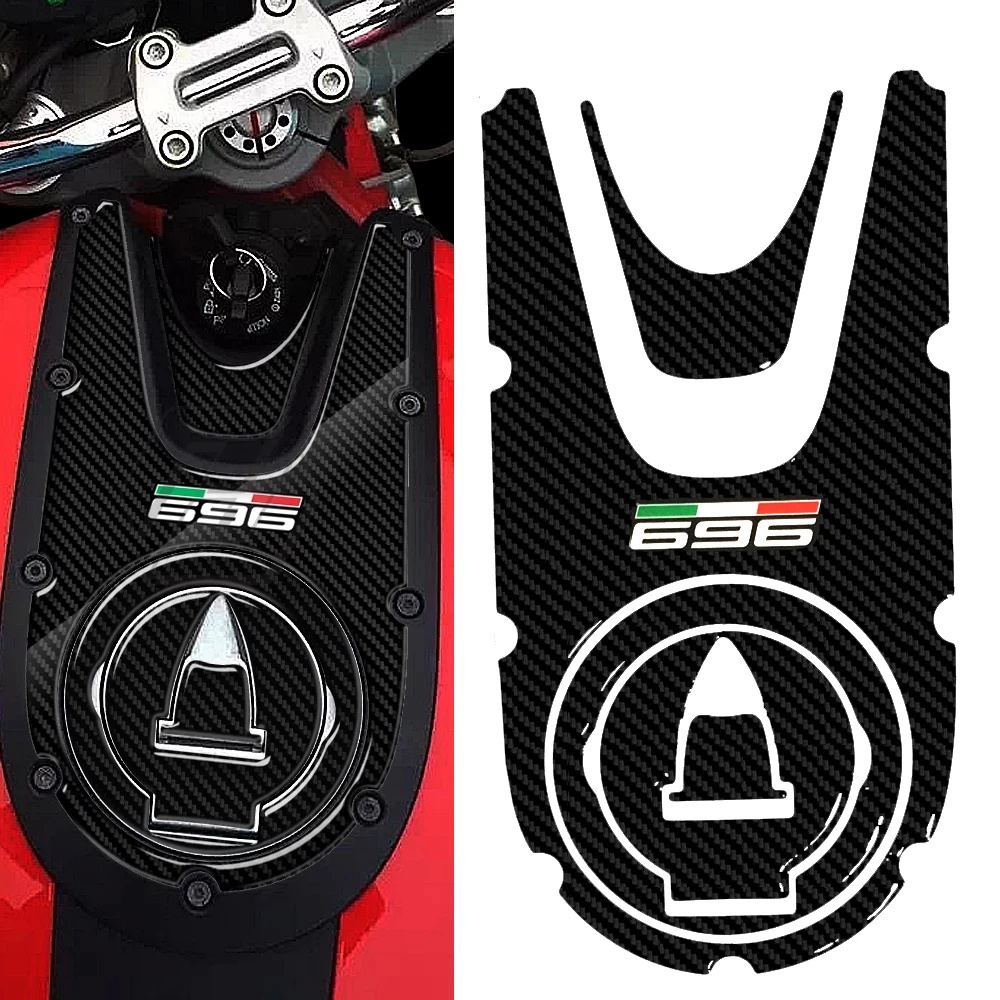 สําหรับ Ducati Monster 696 796 Diavel 3D Carbon-look รถจักรยานยนต์แก๊สสติกเกอร์ถัง Pad Protector