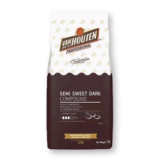 Van Houten Semi Sweet Dark Compound Chocolate 1 kg ช็อคโกแลต 1 กิโลกรัม