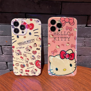 เคสซิลิโคน สำหรับ ไอโฟน iPhone 14 Pro Max 14 Plus 13 Pro Max 12 Pro Max 11 Pro Max X XR XS Max Cute Cartoon Hello Kitty เฮลโล คิตตี้ Bluray Design Silicone Case