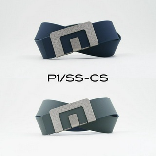 เข็มขัด MIN BELT หัวเข็มขัดเงิน/ลาย P1 สาย CASUAL(น้ำเงิน/เทา)