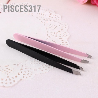 Pisces317 แหนบ สเตนเลส สีดํา สีชมพู สําหรับดึงขนคิ้ว 1 ชิ้น