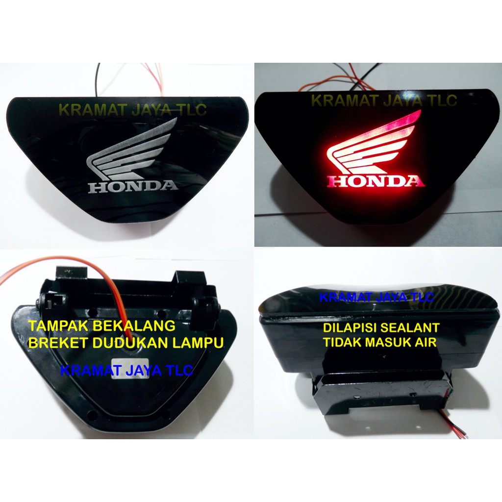 F1 ไฟเบรก LED ฝาครอบสะท้อนแสง HONDA MOTORCYCLE WING LOGO