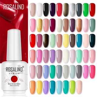 ยาทาเล็บ Rosalind เนื้อแมตต์สีพื้น 15 มล. สําหรับออกแบบเล็บหลอดไฟ Led / Uv 1-15