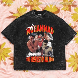 เสื้อยืดผ้าฝ้ายพิมพ์ลายขายดี เสื้อยืด Muhammad ALI OVERSIZE | เสื้อยืด ขนาดใหญ่ | เสื้อยืด ซักได้ | หินล้าง | Muhammad A