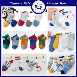 [THOMAS Kids] ถุงเท้า ผ้าฝ้าย คุณภาพสูง ลายโลโก้ซุปเปอร์ฮีโร่ แฟชั่นฤดูร้อน สําหรับเด็กผู้ชาย และเด็กผู้หญิง 5 คู่