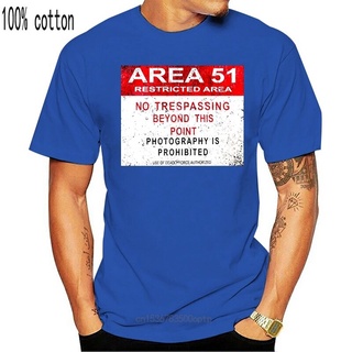 กระหน่ํา เสื้อยืด พิมพ์ลายโลโก้ AREA 51 VINTAGE SIGN สไตล์ฮิปฮอป UFO TR3B CGgpid99BEgpcp46S-5XL