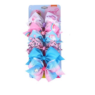 6pcs jojo mermaid unicorn bow hairpin children hair bows 6 ชิ้น jojo เมอร์เมดยูนิคอร์นโบว์กิ๊บเด็กธนูผม