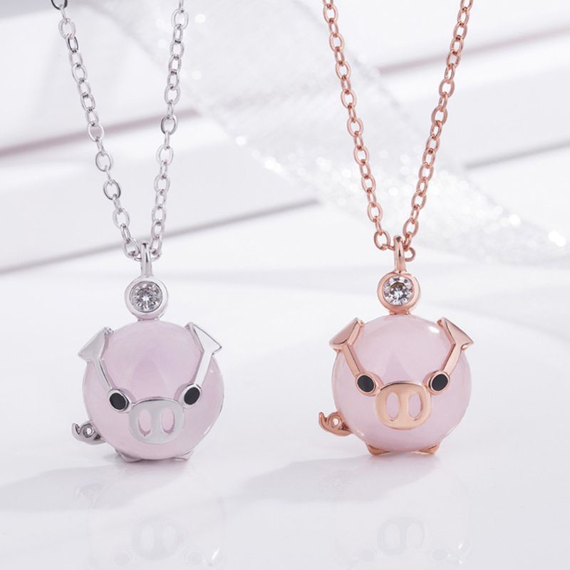 ของขวัญสร้อยคอแฟชั่นน่ารักจี้โรสโกลด์คริสตัล Rose Gold Boom - boomstore ...
