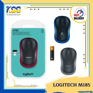 เมาส์ไร้สายคุณภาพดี Logitech Wireless Mouse M185 (ถ่าน AA*1) **รับประกันสินค้า 3 ปี**