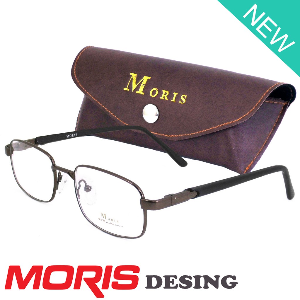 Moris แว่นตา รุ่น 6465 สีน้ำตาล กรอบเต็ม ขาสปริง วัสดุ สแตนเลส สตีล (สำหรับตัดเลนส์) กรอบแว่นตา Eyeg